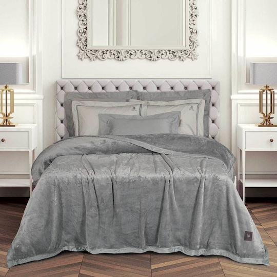 Greenwich Polo Club 3971 Velvet Blanket Super Double 240x250cm Gray