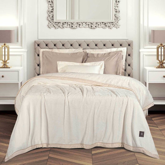 Greenwich Polo Club 3974 Velvet Blanket Double 240x250cm Royal White