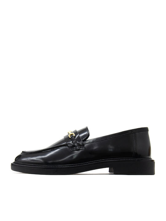 Steve Madden Huddles Patent Lackleder Damen Mokassins in Schwarz Farbe