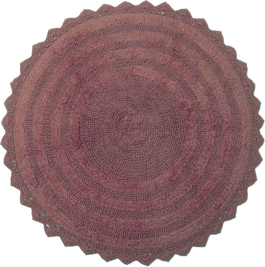 Viopros Bath Mat Cotton Round Lesli Dusty Rose Width 70cm