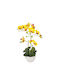 Artificial Plant in Pot Orchid Yellow 45cm Marhome