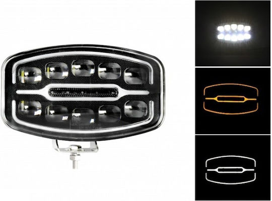 Προβολέας Led Αυτοκινήτου 10″ 10 Led 12-24v Jn-2853-95 Πορτοκαλί Λευκό