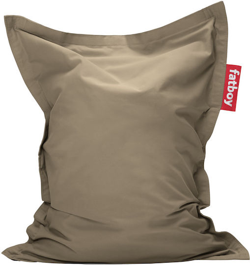 Bean Bag Chair Bolster Junior Canvas Recycled Taupe Grey 100x130cm