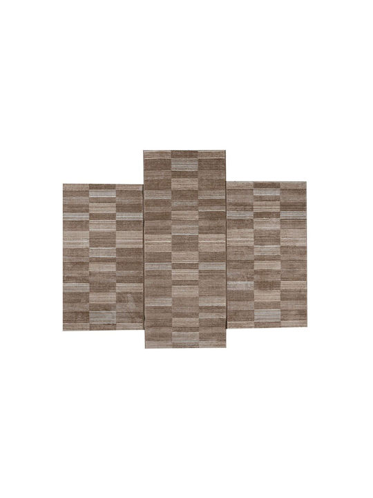 Polcarpet Σετ Μοντέρνα Χαλιά Κρεβατοκάμαρας Brown 9999991329379 3τμχ