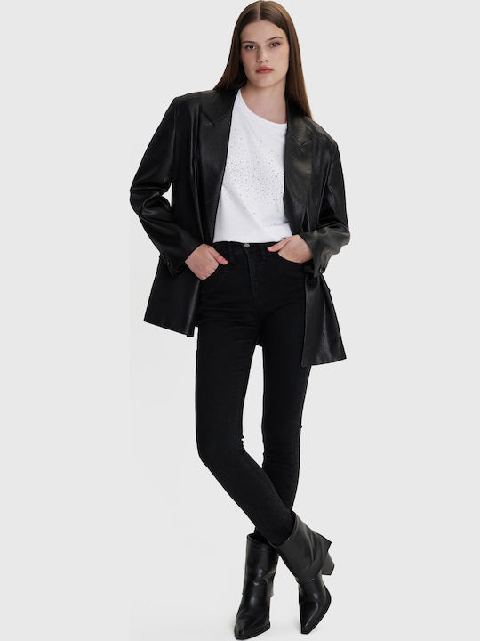 Γυναικείο Jean Παντελόνι σε Slim Εφαρμογή Μαύρο