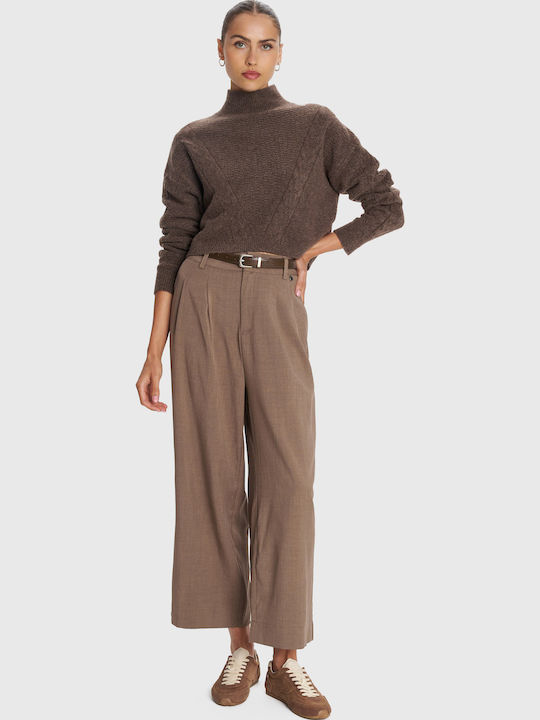 Damen Stoff Hose Brown