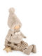 Bizzotto Dekoratives Mädchen Stoff Sitzend Beige Kostüm 53cm