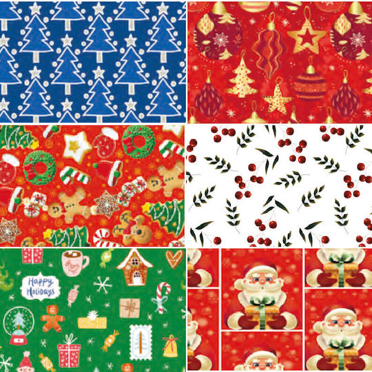 10 Designs Christmas Wrapping Paper for Gift Multicolour 70cm.