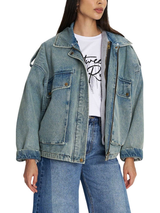 Jachetă de femei din denim Blue