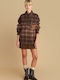 Women's Checked Long Sleeve Shirt Brown