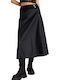 Leather Midi Skirt Black