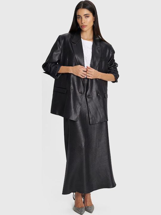 ALE - The Non Usual Casual Blazer pentru femei Piele Sacou Black
