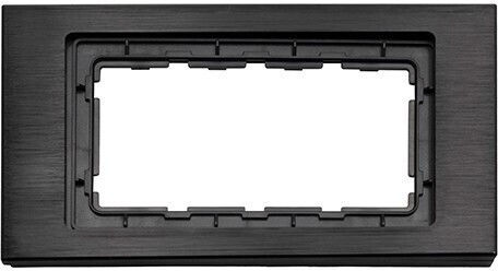 Eurolamp Leon Πλαίσιο Διακόπτη 4 Θέσεων σε Μαύρο Χρώμα 152-20622