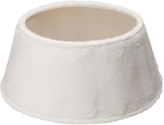Christmas Tree Skirt Fabric White with Furry Texture H23xD55cm.