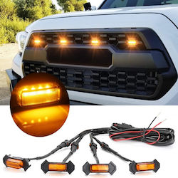 Lumini LED Pentru Grila Frontală Auto 4 Bucăți Jn-2853-87 Chihlimbarii