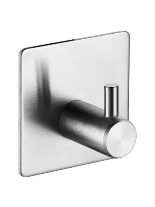 Single Wall-Mounted Bathroom Hook ​4.5x4.5cm Inox Silver