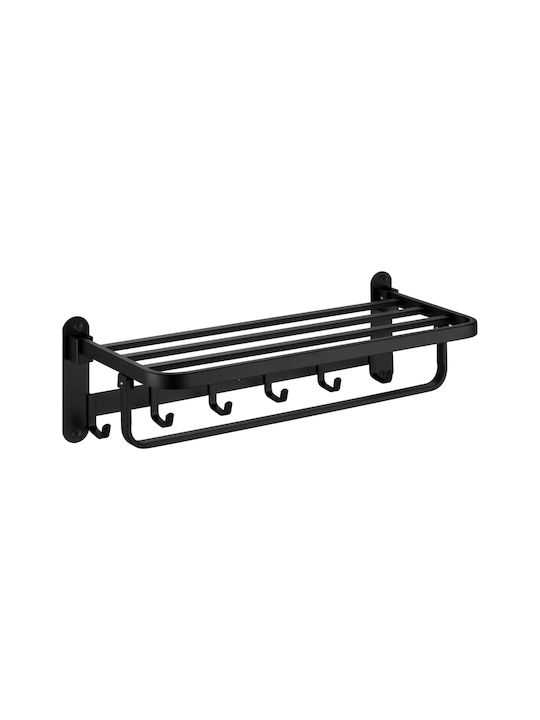 Wall-Mounted Bathroom Rail with 9 Positions ​59x24cm Inox Black