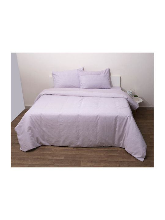 Viopros Παπλωματοθήκη Βαμβακερή Μονή 160x240 Ροζ