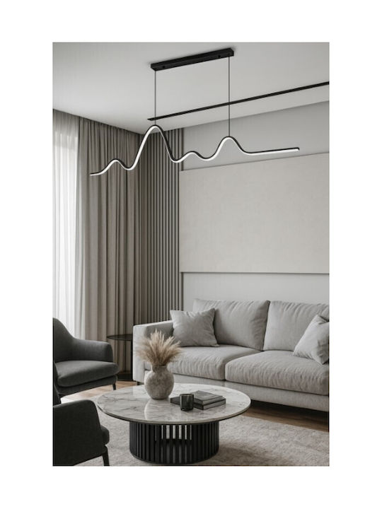 Lumini Suspendate Negru LED Alb Rece 120x20x100cm Galifas 7911610 Galifas