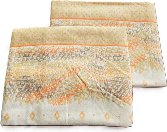 Kotonia Home Σετ Μαξιλαροθήκες με Φάσα Multicolor 50x80εκ.
