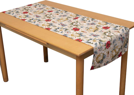 Viopros Set Christmas Tablecloths Runner Fabric Multicolored 2pcs