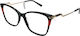 Alexander Wintsch Aw6215 C1 Women's Prescription Eyeglass Frames Butterfly Black-Gold-Red