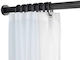 Wenko Telescopic Straight Shower Curtain Rod Plastic Black Ø28mm 185cm