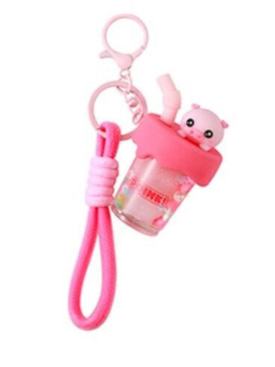 I-total Schlüsselanhänger Bubble Tea Schweinchen Rosa Xl3086