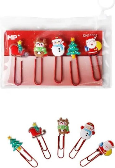 Metal Paper Clips Mp Christmas Figures 5 Pieces Ch23019