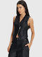 Women's Vest with Zipper Black