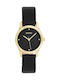 Oozoo Timepieces Γυναικείο Ρολόι 28mm Μπαταρίας με Μαύρο Δερμάτινο Λουράκι