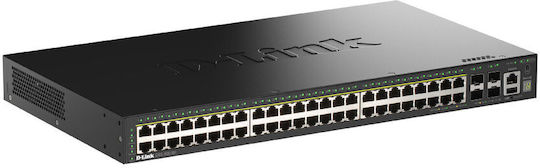 D-Link DGS-1530-52P/E Managed L2 PoE Switch with 48 Gigabit (1Gbps) Ethernet Connections and 4 SFP Connections
