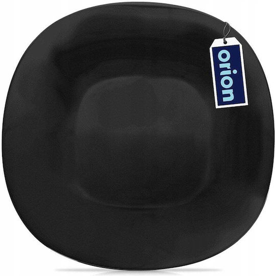 Lumarko Plate Shallow Glass Black with Diameter 26.5cm