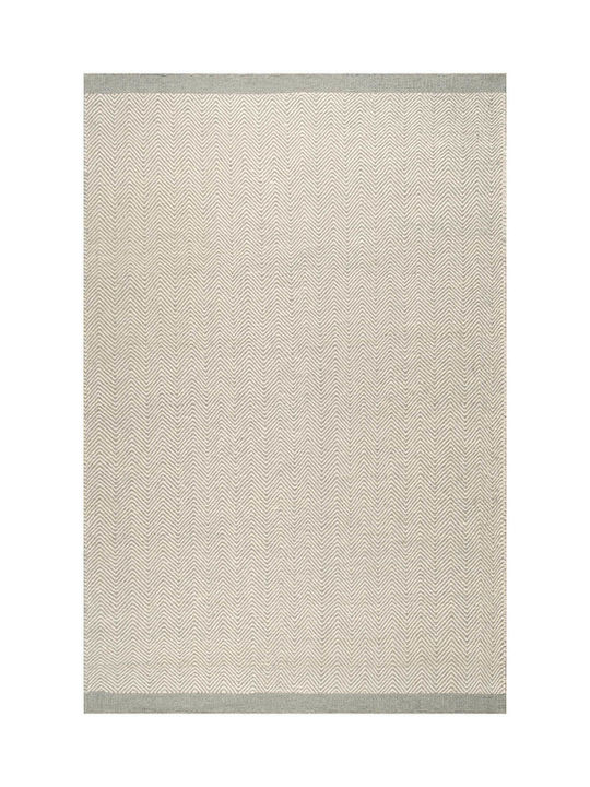 Tapicap Herringbone Kelim Covor Rectangular Din lână Gri Alb