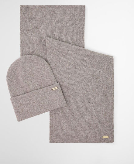 Winona Set with Beanie Knitted in Brown color