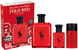Ralph Lauren Polo Red Мъжки Парфюмен Комплект с Тоалетна Вода 3 Бройки