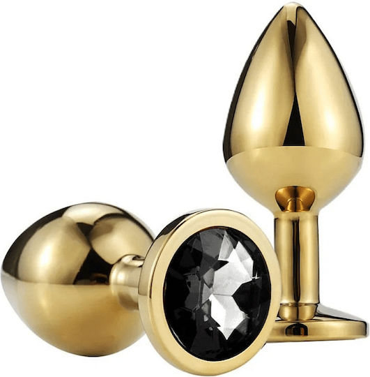 twerk anal plug Smd Butt Plug Analspielzeug L 9cm Golden Schwarz Diamant