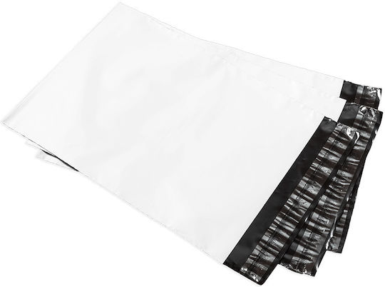 Metron Courier Shipping Bag Polyethylene 27x35+4cm 50mic White 100 Pieces