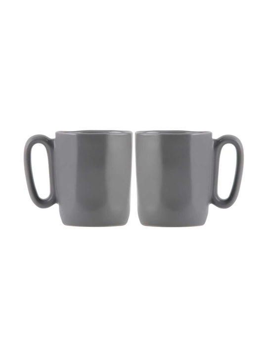 Vialli Design Κούπα Κεραμική Γκρι 80ml 2τμχ
