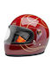 Biltwell Gringo S Garnet Red Flames Мотоциклетна каска Full Face DOT / ECE 22.06