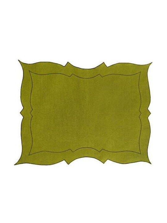 La Gallina Matta Fabric Placemat Green 48x37cm
