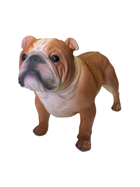 Figure Dog Brown Bulldog Polyresin 22x9x16cm Pack of 2 Pieces