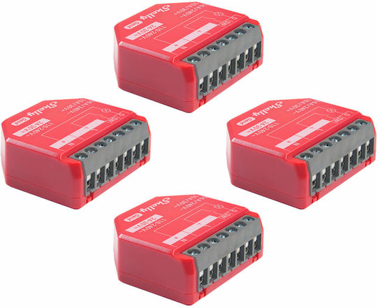 Shelly 1PM Gen4 Intermediate Switch 1 Channel Wi-Fi Bluetooth ZigBee & RF 16A With Neutral 4 Pieces