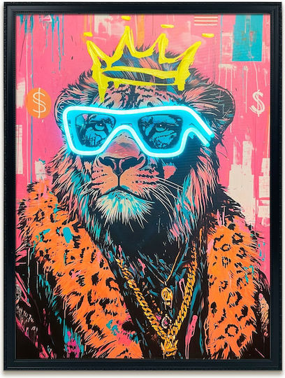 Gemälde Furry Löwenkönig Neon LED-Beleuchtung 50x70 cm Gemälde Furry Löwenkönig Neon LED-Beleuchtung 50x70 cm