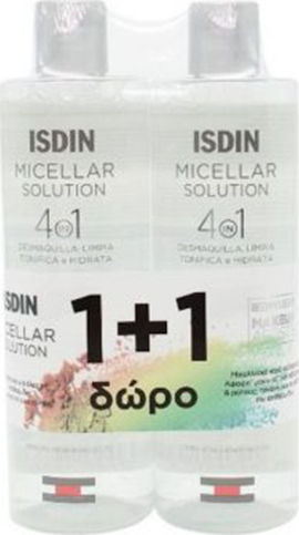 Isdin Micellar Solution Micellar Water Makeup Remover Face, Eyes & Lips 2pcs