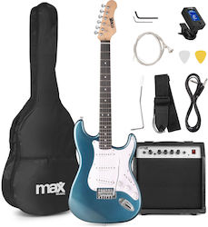 MAX SOGUT1032 Electric Guitar Set Stratocaster With Blue Case