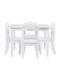 Kids Table Set with Chairs Made of White Wood