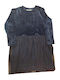 Children's Dress Long Sleeve Velvet Dark Blue
