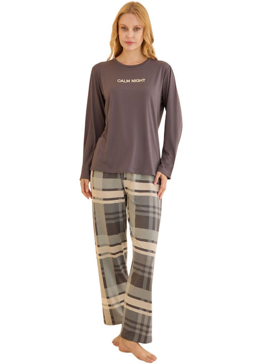 Mihra Winter Women's Pyjama Set Gray
