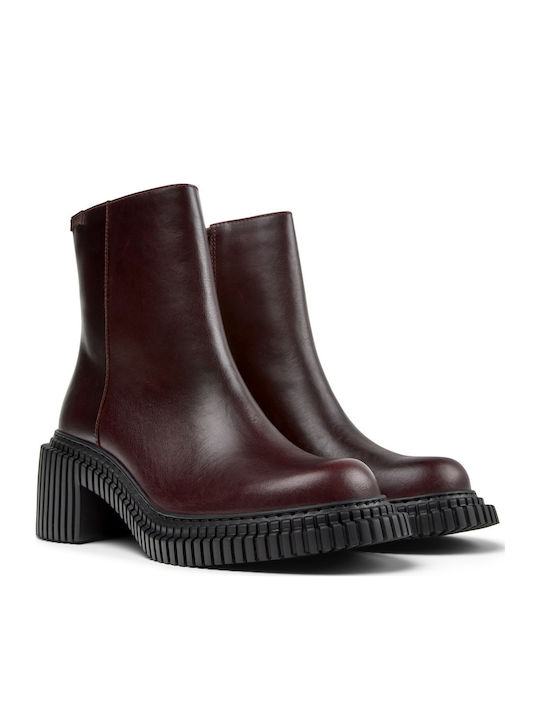 Camper Leder Stiefeletten Damen Burgundisch